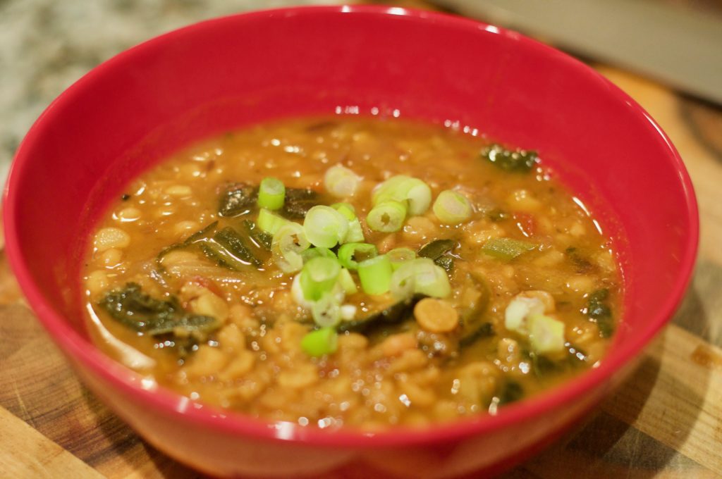 kale dal, served