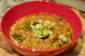 kale dal, served
