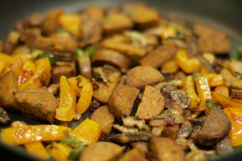 Meatless Breakfast Bowl - Sausage and Mushrooms