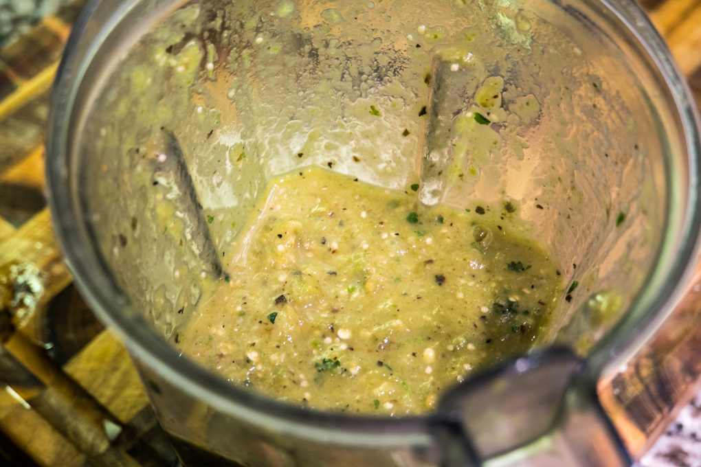 Roasted Tomatillo Salsa blended