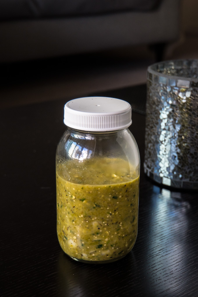 Roasted Tomatillo Salsa bottled