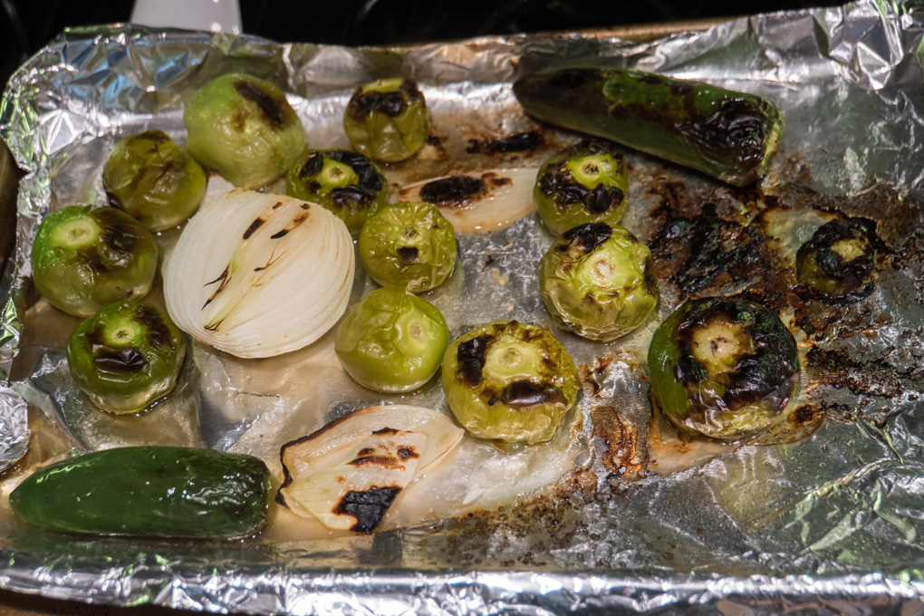Roasted Tomatillo Salsa broiled