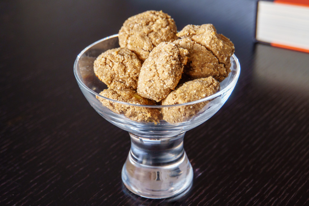 Chocolate Protein Cookies - in clear bowl