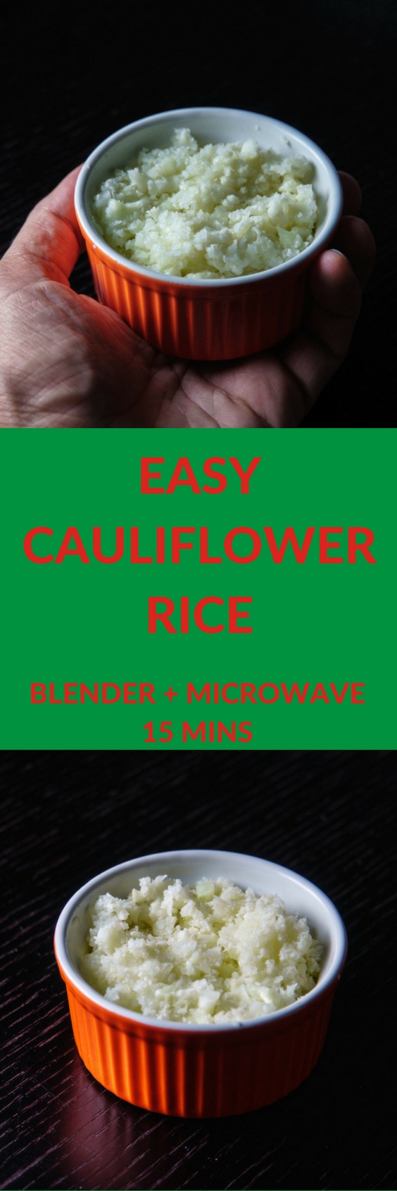 Easy Cauliflower Rice - Blender and Microwave 15 Minute recipe
