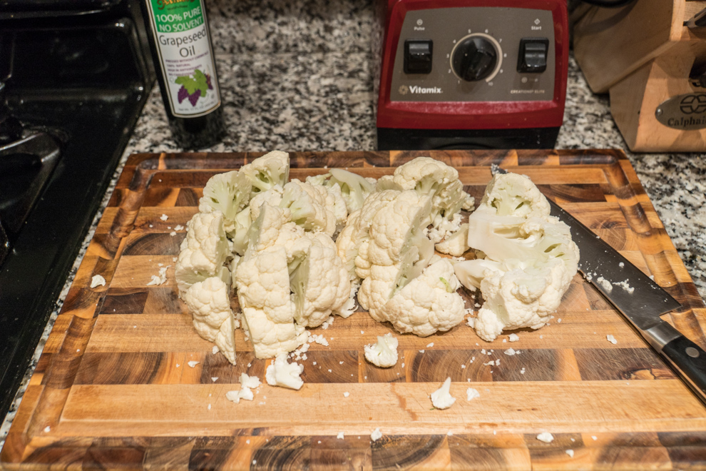 Easy Cauliflower Rice - Cut into chunks