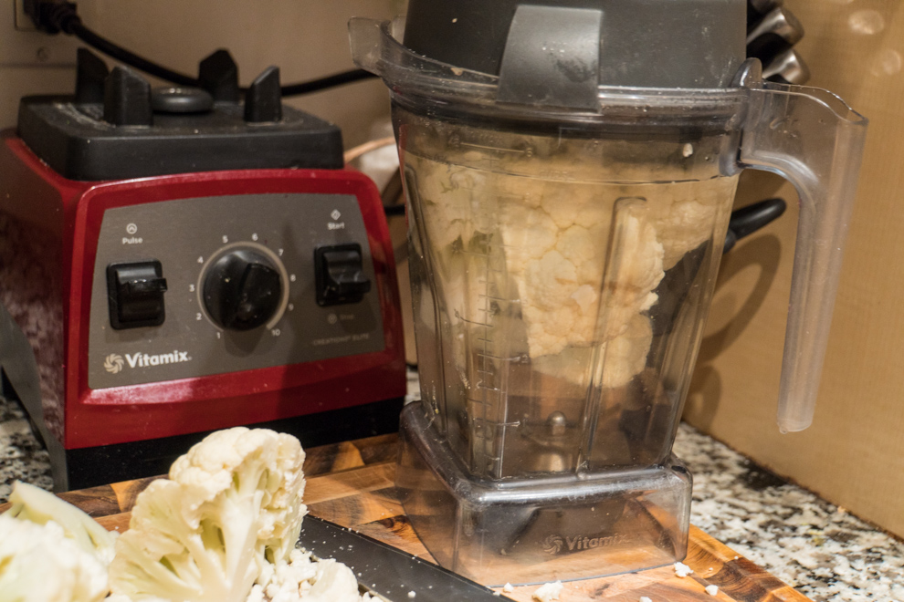 Easy Cauliflower Rice - In blender with water
