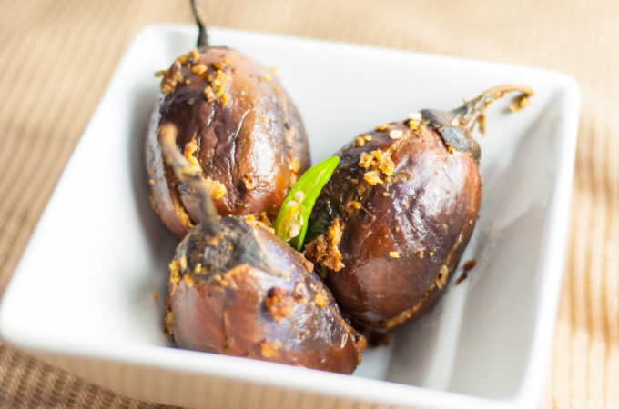 Stuffed Baby Eggplant - Served