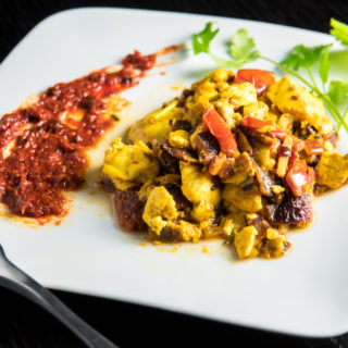 Tofu Bhurji - served (angle)